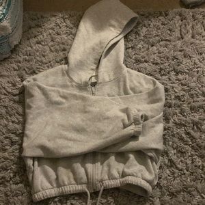grey cropped hoodie